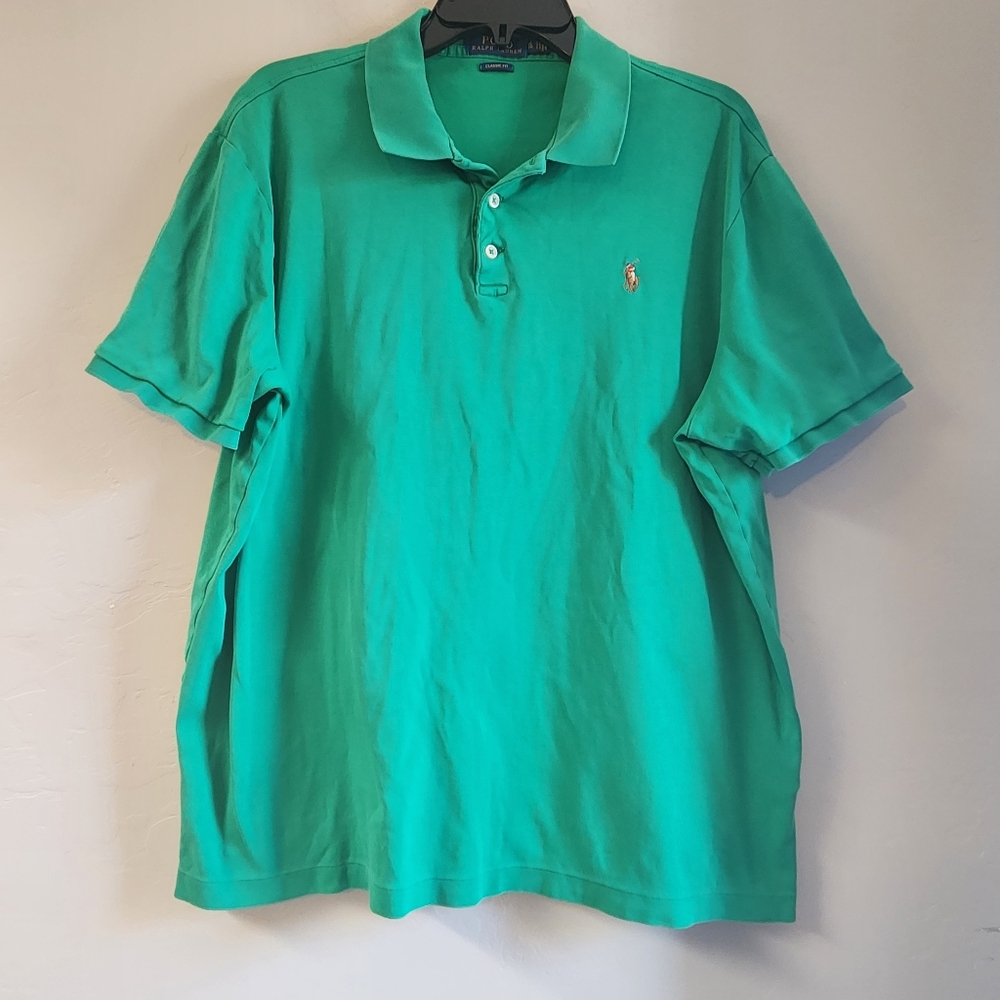 Polo Ralph Lauren Green‎ Shirt Size XL Classic Fit Cotton Timeless Style Casual